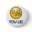 You Lie Pinocchio Emoticon Round Button