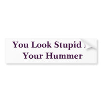 You Look Stupid In Your Hummer bumper stickers