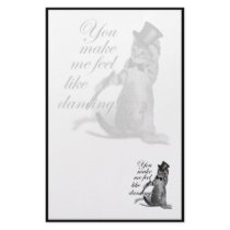 You make me feel like Dancing! Tap Dancing Cat Stationery Paper