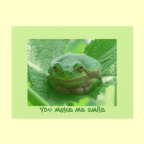 You make me smile - frog card postcards