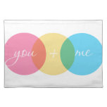 "You & Me" Neon Graphic Art Placemat placemats