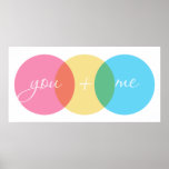 "You & Me" Neon Modern Graphic Art posters