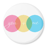 "You & Me" Pastel Neon Graphic Art magnets