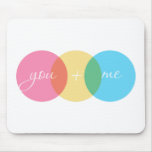 "You & Me" Pastel Neon Graphic Art mousepads