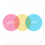 "You & Me" Pastel Neon Graphic Art stickers