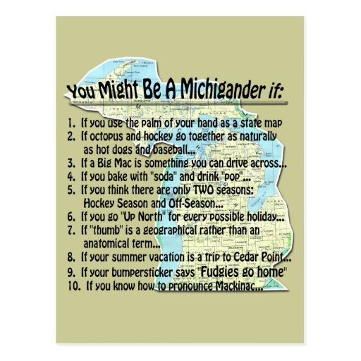 You Might Be A Michigander if: Postcards