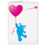 YOU PRICK teddy bear with Balloon Greeting Cards
