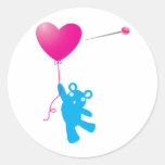 YOU PRICK teddy bear with Balloon Round Sticker