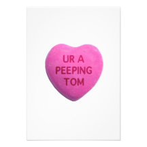 You’re a Peeping Tom Pink Candy Heart Invites