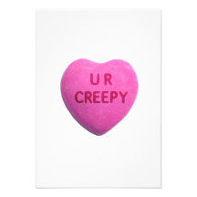 You’re Creepy Pink Candy Heart Personalized Invite