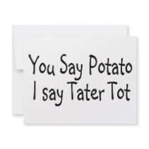 You Say Potato I Say Tater Tot invitations