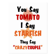 You Say Tomato They Say Crazy Couple Postcard