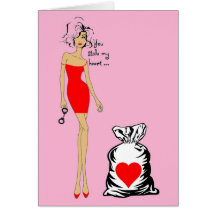You Stole My Heart (Pink) Greeting Cards