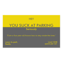 You Suck at Parking Business Card
