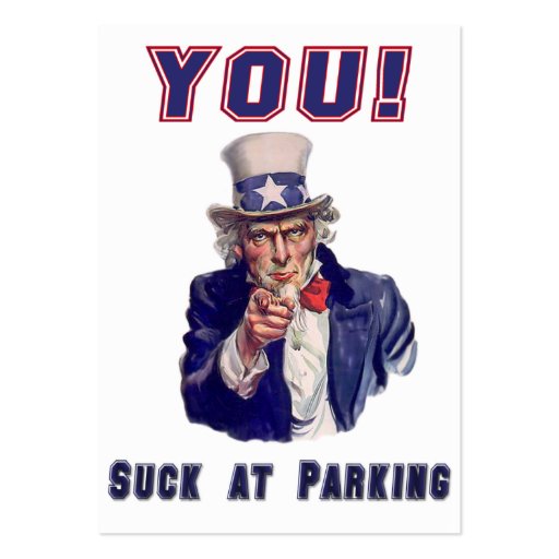 You Suck At Parking Courtesy Card Business Cards (front side)
