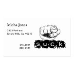 You Suck Finger Pointing Business Card Template