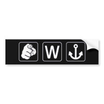 You W Anchor Bumper Sticker