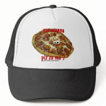 'you wanna piz'za me?' humorous parody Hat hats