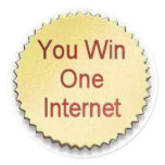 You Win One Internet Seal - Red You Win One Internet Seal - Red