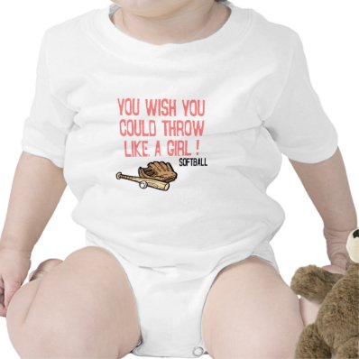 You wish you could throw like a girl! baby bodysuit