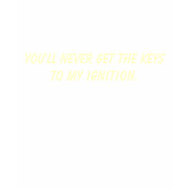 You'll never get the keys to my ignition. tshirts