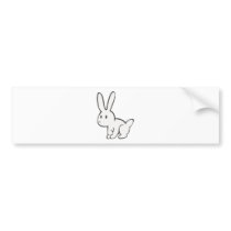 Young and Cute White Rabbit Bumper Sticker