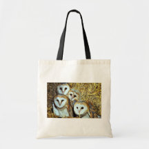 Young barn-owls tote bag