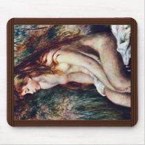 Young Bather By Pierre-Auguste Renoir Mousepads