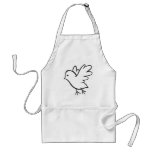 Young Bird Flying in Black and White Sketch aprons