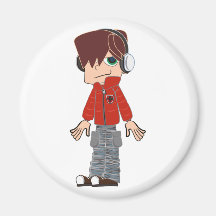 Young boy headphones head phones magnet
