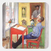 Young Boy Takes a Break from His Studies Sticker