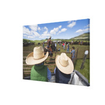 Young boys take in the 2007 Hughes Ranch Stretched Canvas Print