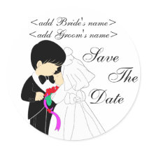 Young Bride and Groom stickers