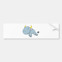 Young Bull Cartoon Bumper Sticker