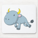 Young Bull Cartoon Mousepad