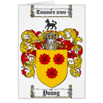 Young Coat of Arms / Young Family Crest cards