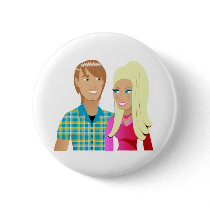 Young Couple in Love Pinback Button