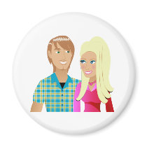 Young Couple in Love Magnets