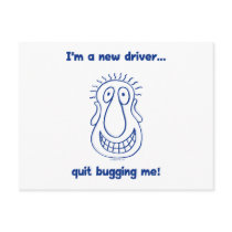 Young Driver Bug Off Postcard