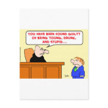 young, drunk, stupid, judge postcards