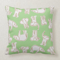 Young Elephants in Mint pillows