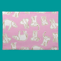 Young Elephants in Pink placemats