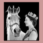Young Elizabeth II crowns her horse posters