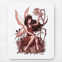 young, fairy, girl, flowers, fae, nymph, sprite, al rio, illustration, art, drawing, Mouse pad with custom graphic design
