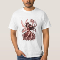 young, fairy, girl, flowers, fae, nymph, sprite, al rio, illustration, art, drawing, Shirt with custom graphic design