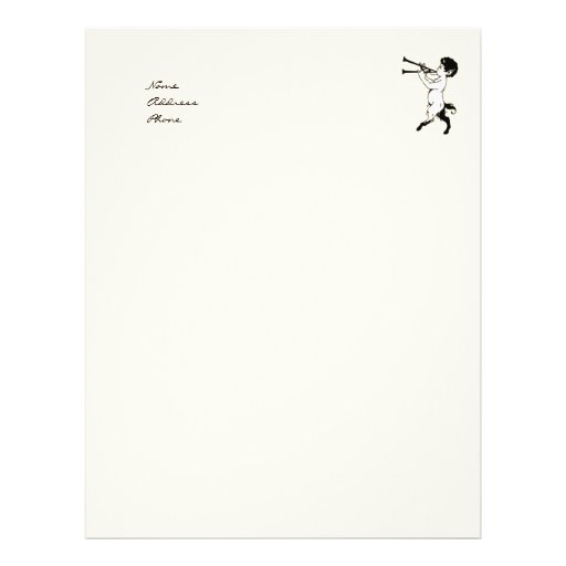 Young Faun With Double Flute Clr Personalized Letterhead