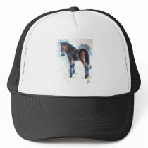 Young Foal Dartmoor Horse Painting Trucker Hat