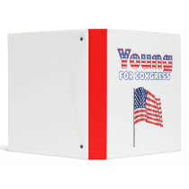 Young for Congress Patriotic American Flag Design Vinyl Binders