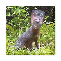 YOUNG FOX WITH JAR ON HIS HEAD magnets by THEGRAYFOX YOUNG FOX WITH JAR ON HIS HEAD magnets