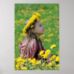 Young girl in summer day. poster
